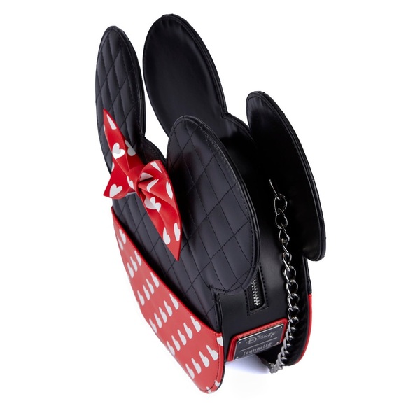 VALENTINES DISNEY MICKEY AND MINNIE REVERSIBLE CROSSBODY BAG LOUNGEFLY - Picture 3 of 8